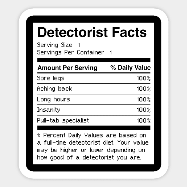 Detectorist Facts | Funny Metal Detector Sticker by MeatMan